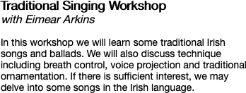 Traditional Singing Workshop with Eimear Arkins 